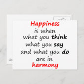 Carte Postale Le bonheur, c'est quand... (Devant / Derrière)