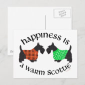 Carte Postale Le bonheur des Terriers écossais noirs (Devant / Derrière)