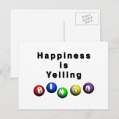Carte Postale Le bonheur est de crier BINGO (Devant / Derrière)