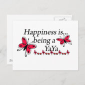 Carte Postale Le Bonheur Est Être Un Ya Ya BUTTERFLY (Devant / Derrière)