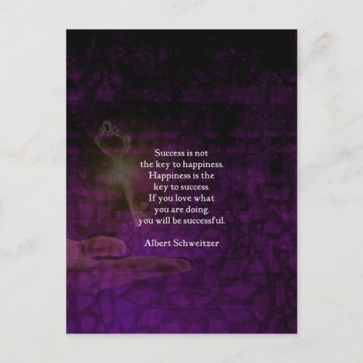 Carte Postale Le Bonheur Est La Clé De La Réussite De La Citatio (Devant)
