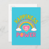 Carte Postale Le bonheur est Power Rainbow (Devant / Derrière)