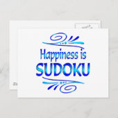 Carte Postale Le bonheur est SUDOKU (Devant / Derrière)