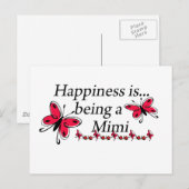 Carte Postale Le Bonheur Est Un Mimi BUTTERFER (Devant / Derrière)