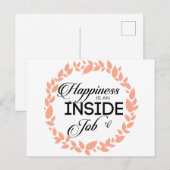 Carte Postale Le Bonheur Est Une Guerrière De Travail Intérieur (Devant / Derrière)