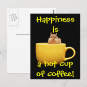 Carte Postale Le bonheur est une tasse de café chaud ! (Devant / Derrière)