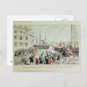 Carte Postale Le Boston Tea Party, 1846 (Devant / Derrière)