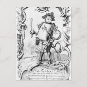 Carte Postale Le boucher, publié en 1746