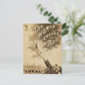 Carte Postale Le Boulet de Canon Humain, Ancienne Affiche de Cir (Debout devant)