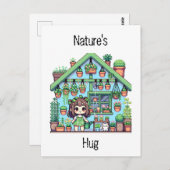 Carte Postale Le bras de la nature | Amateurs Plantes mignons Pi (Devant / Derrière)