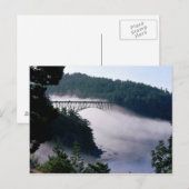 Carte Postale Le brouillard dérive sous le pont Deception Pass à (Devant / Derrière)