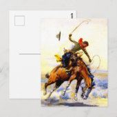 Carte Postale "Le Bucker" Western Art de Charles M Russell (Devant / Derrière)