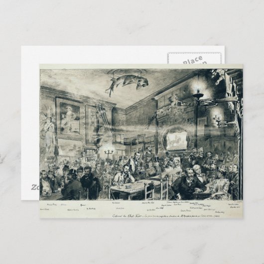 Carte Postale Le Cabaret du Conversation Noir, 1886 (Devant / Derrière)