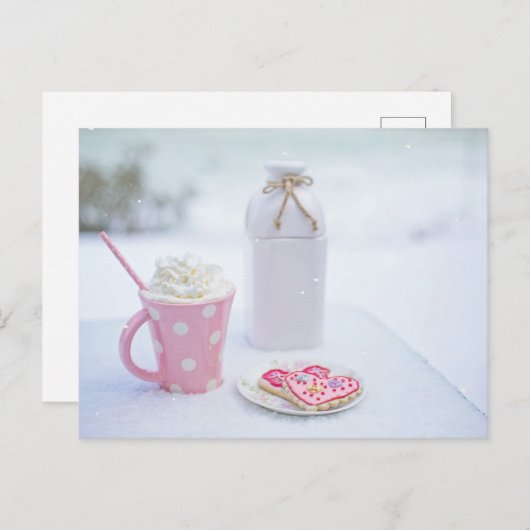 Carte Postale Le cacao et une forme cardiaque Les cookies Soyez (Devant / Derrière)