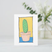 Carte Postale Le cactus - dessin original - poire épineuse - art (Debout devant)