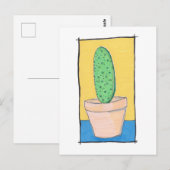 Carte Postale Le cactus - dessin original - poire épineuse - art (Devant / Derrière)