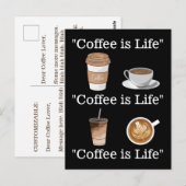 Carte Postale "Le café, c'est la vie" (Devant / Derrière)