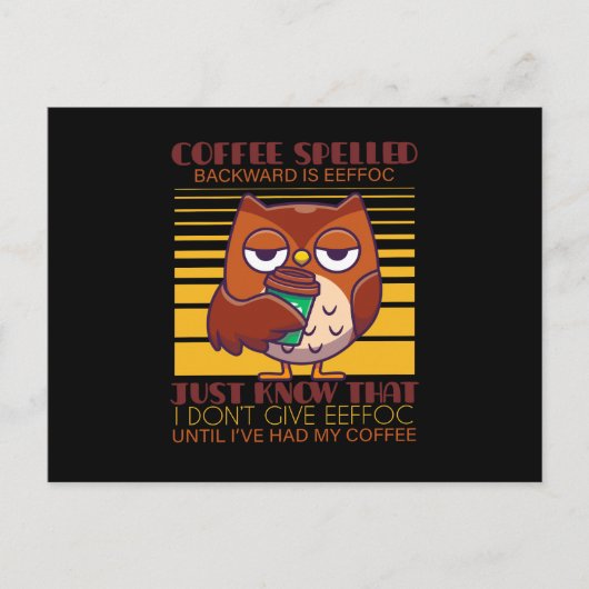 Carte Postale Le Café Écrit En Arrière Est Eeffoc (Devant)
