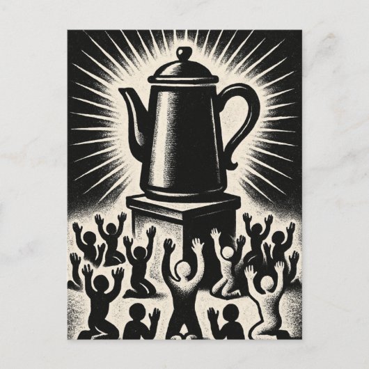 Carte Postale Le Café Est Ma Religion - Adorer Le Café (Devant)