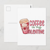 Carte Postale Le café est mon Valentin (Devant / Derrière)