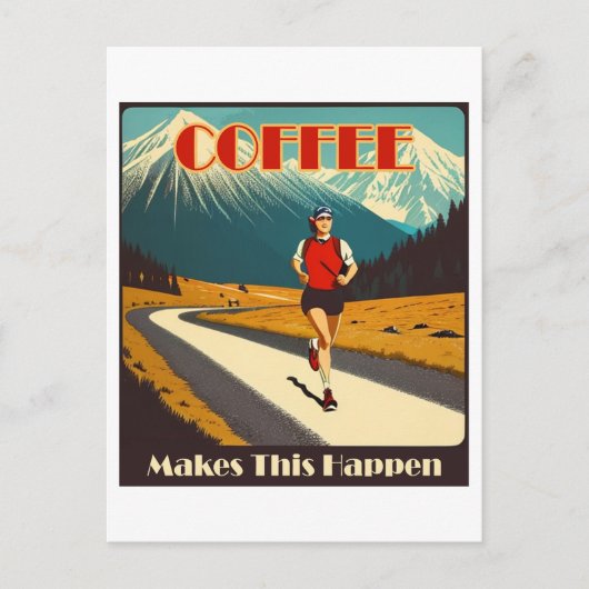 Carte Postale Le Café Fait Que Cela Se Produit En Cours D'Exécut (Devant)