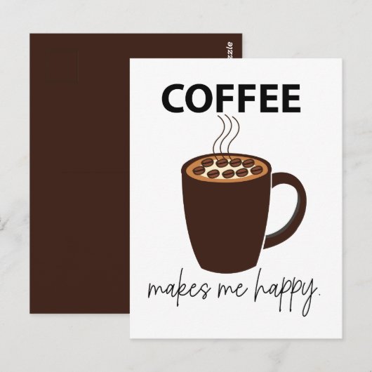 Carte Postale Le Café Me Rend Joyeux Café (Devant / Derrière)