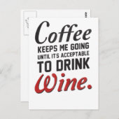 Carte Postale Le Café M'Emmène Pour Le Vin (Devant / Derrière)