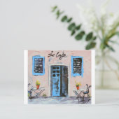 Carte Postale Le Cafe, Palette Couteau Peinture à l'huile (Debout devant)