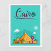 Carte Postale Le Caire Egypte Illustration de voyage d'art (Devant)