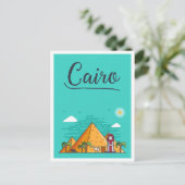 Carte Postale Le Caire Egypte Illustration de voyage d'art (Debout devant)