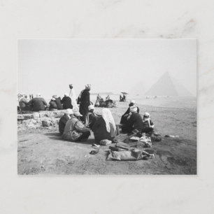 Carte Postale Le Caire Égypte, jockeys de chameaux Pyramides de
