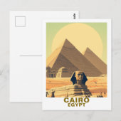Carte Postale Le Caire Egypte Pyramides & Sphinx Voyage (Devant / Derrière)