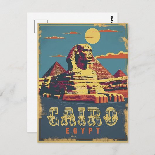 Carte Postale Le Caire : Sphinx Vintage (Devant / Derrière)