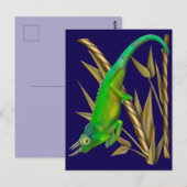 Carte Postale Le caméléon de Jackson traînant dans le bambou (Devant / Derrière)