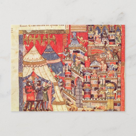 Carte Postale Le camp grec et la ville de Troie (Devant)