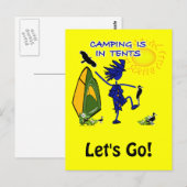 Carte Postale Le Camping Est (Intense) Dans Les Tentes (Devant / Derrière)