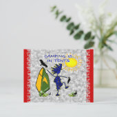 Carte Postale Le Camping Est (Intense) Dans Les Tentes (Debout devant)