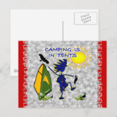 Carte Postale Le Camping Est (Intense) Dans Les Tentes (Devant / Derrière)