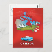 Carte Postale Le Canada a illustré les imprimés de voyage. (Devant / Derrière)