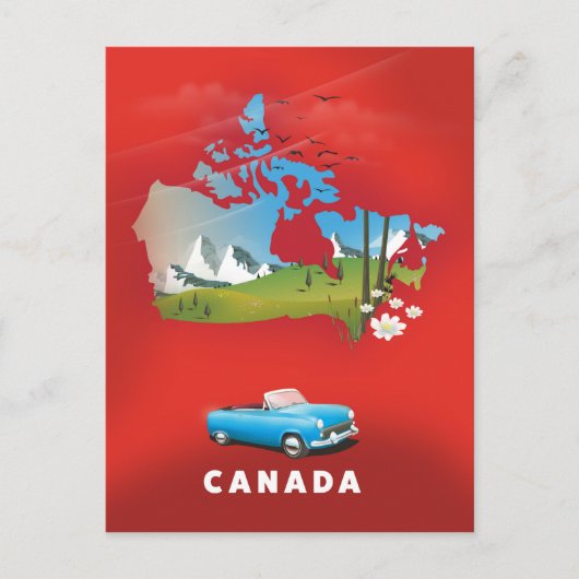 Carte Postale Le Canada a illustré les imprimés de voyage. (Devant)
