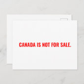 Carte Postale Le Canada n'est pas à vendre texte rouge blanc min (Devant / Derrière)