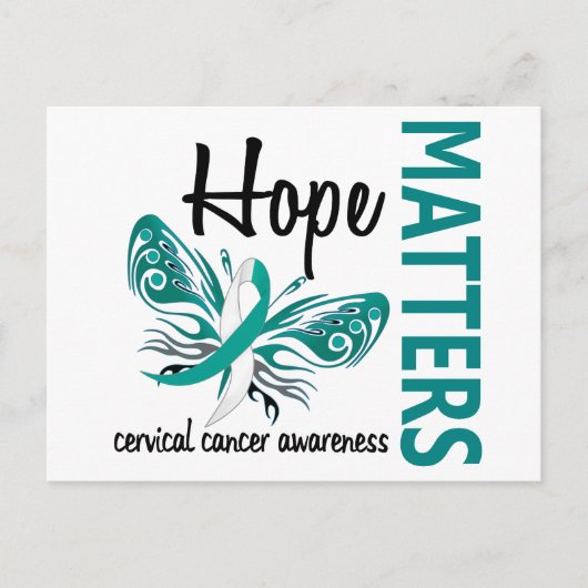 Carte Postale Le cancer cervical du papillon Hope Matters (Devant)