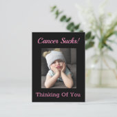 Carte Postale Le cancer c'est nul ! Je pense à toi drôle grinche (Debout devant)