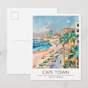 Carte Postale Le Cap Afrique du Sud Illustration artistique Voya