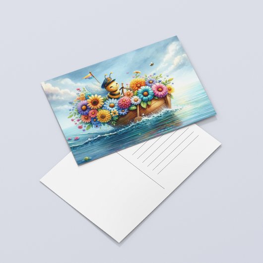 Carte Postale Le Capitaine Honeybee's Floral Flotilla