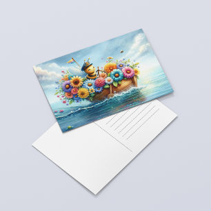 Carte Postale Le Capitaine Honeybee's Floral Flotilla
