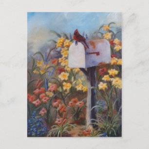 Carte Postale Le cardinal attend le courrier
