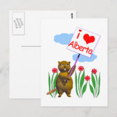 Carte Postale Le castor canadien aime l'Alberta (Devant / Derrière)
