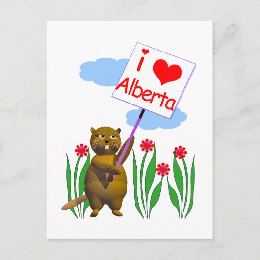 Carte Postale Le castor canadien aime l'Alberta (Devant)