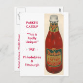 CARTE POSTALE LE CATSUP DE PARKE (Devant / Derrière)
